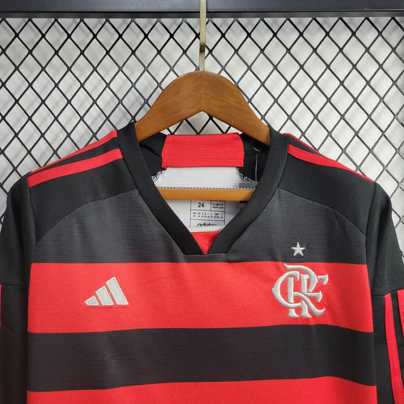 Kit Infantil Flamengo Titular 24/25 - Manga Comprida - Lançamento