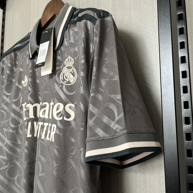 Camisa Real Madrid III 24/25 Cinza (Torcedor) - Adidas