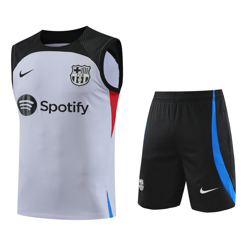 Kit de Treino Regata Barcelona 23/24 - Cinza e Preto