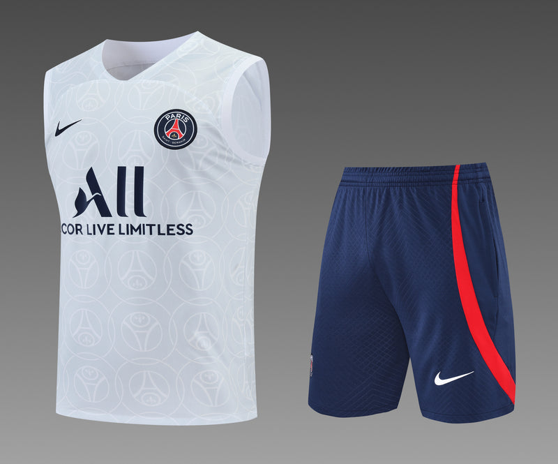 Kit de Treino Regata PSG 22/23 - Branco e Azul