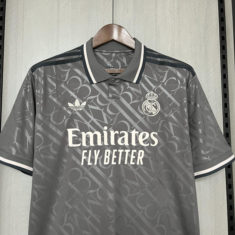 Camisa Real Madrid III 24/25 Cinza (Torcedor) - Adidas