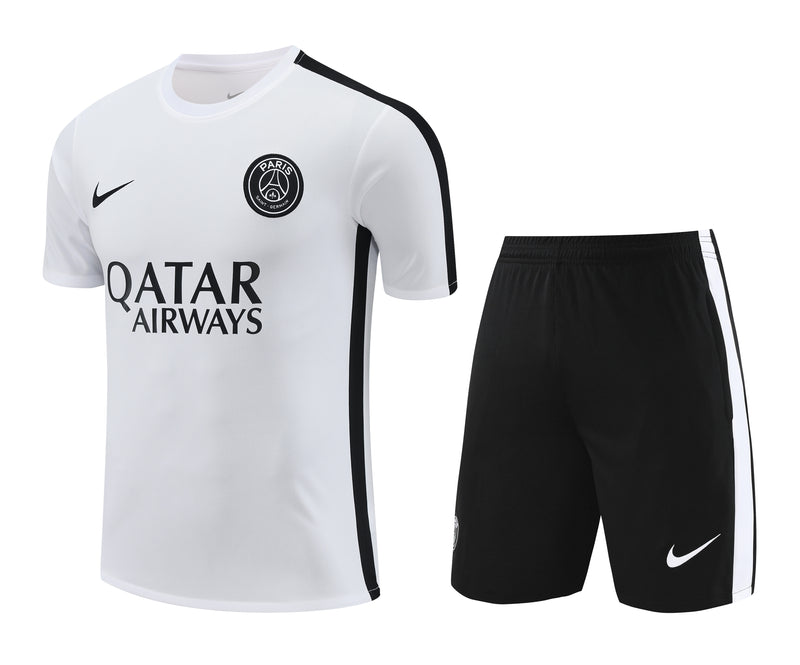 Kit de Treino PSG 23/24 - Branco e Preto