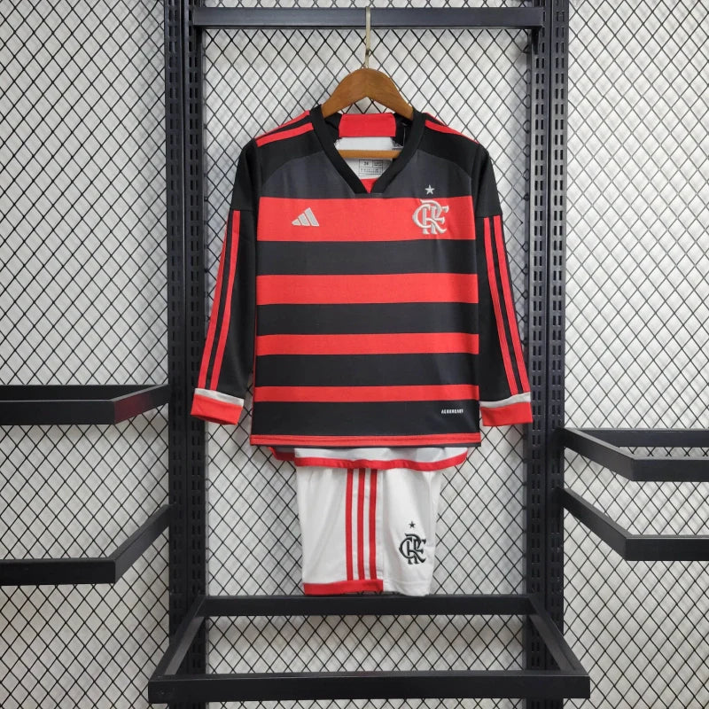 Kit Infantil Flamengo Titular 24/25 - Manga Comprida - Lançamento