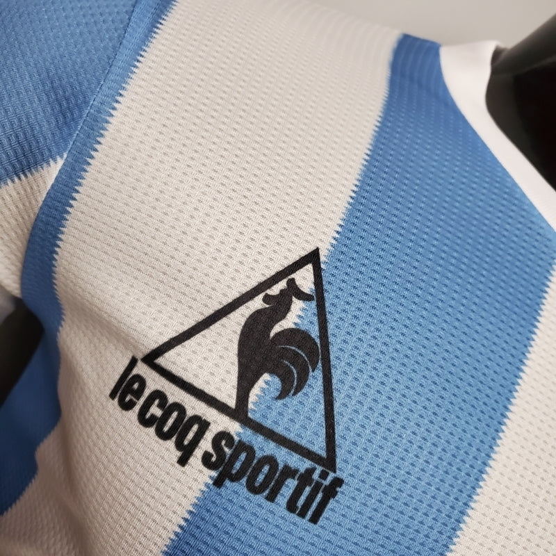 Camisa Argentina Retrô 1986 Azul e Branca - Le Coq Sportif